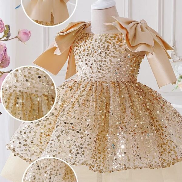 Champagne Color Princess luxury dress full embroidered