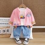 Rainbow Princess Stylish 3 Piece jacket set