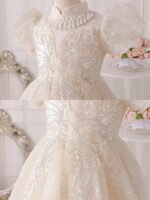 Premium Embroidered Festive Knee-Length Frock with Tiara - Image 2