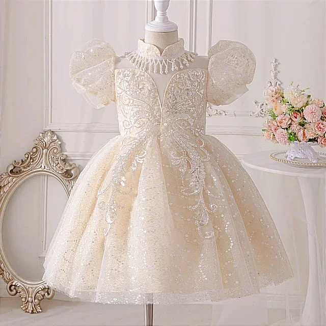 Premium Embroidered Festive Knee-Length Frock with Tiara